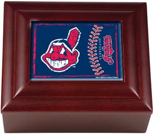 MLB Cleveland Indians Mahogany Keepsake Box
