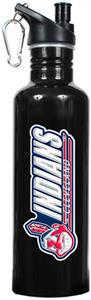 MLB Indians 26oz Black Stainless Water Bottle