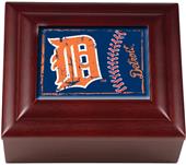 MLB Detroit Tigers Mahogany Keepsake Box