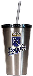 MLB Royals 16oz Stainless Steel Tumbler w/Straw