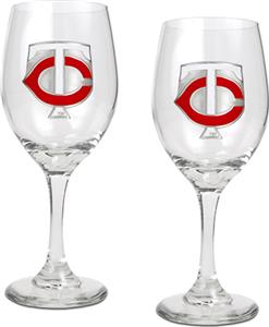 MLB Minnesota Twins 2 Piece Wine Glass Set
