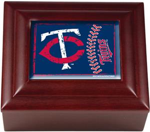 MLB Minnesota Twins Mahogany Keepsake Box