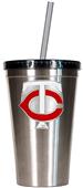 MLB Twins 16oz Stainless Steel Tumbler w/Straw