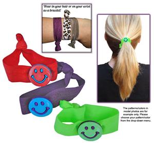 Smiley Face No-Tug Elastic Hair Ties/Bracelets