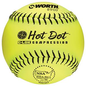 Worth 12" NSA Hot Dot SYCO Slowpitch Softballs