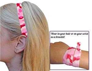 Pink Camouflage Elastic Headbands/Wristbands