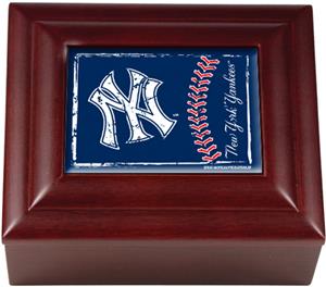 MLB New York Yankees Mahogany Keepsake Box
