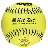 Worth 12" NSA Hot Dot ProTac Slowpitch Softballs