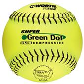Worth 11" NSA Green Dot ProTac Slowpitch Softballs