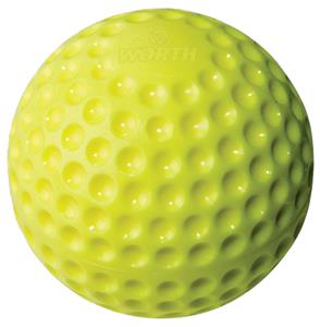 Worth 9" Yellow Dimpled Pitching Machine Baseballs