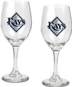MLB Tampa Bay Rays 2 Piece Wine Glass Set