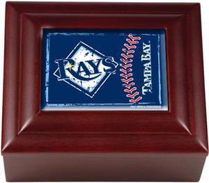 MLB Tampa Bay Rays Mahogany Keepsake Box