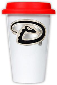 MLB Diamondbacks 12oz Dbl Wall Ceramic Cup Red Lid