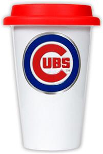 MLB Chicago Cubs Dbl Wall Ceramic Cup Red Lid
