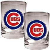 MLB Chicago Cubs 2 piece 14oz Rocks Glass Set