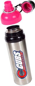 MLB Chicago Cubs Stainless Water Bottle w/Pink Top
