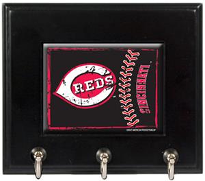 MLB Cincinnati Reds Wood Keyhook Rack