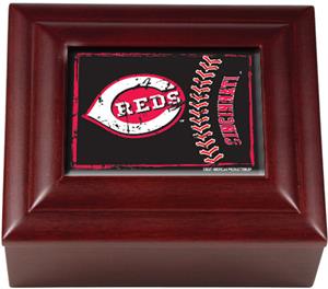 MLB Cincinnati Reds Mahogany Keepsake Box