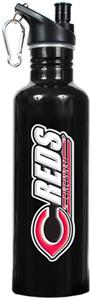 MLB Cincinnati Reds Black Stainless Water Bottle