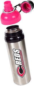 MLB Reds Stainless Water Bottle w/Pink Top