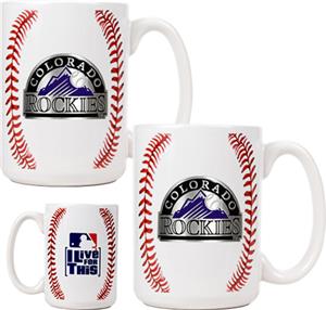 MLB Colorado Rockies Ceramic Gameball Mug Set of 2