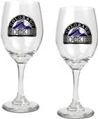 MLB Colorado Rockies 2 Piece Wine Glass Set