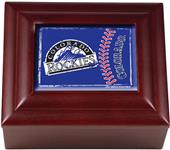 MLB Colorado Rockies Mahogany Keepsake Box