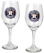 MLB Houston Astros 2 Piece Wine Glass Set