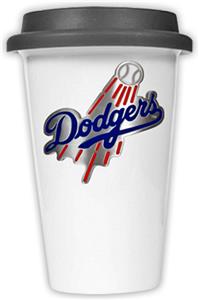 MLB Dodgers Double Wall Ceramic Cup w/Black Lid