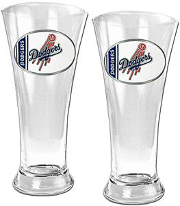 MLB Los Angeles Dodgers 2 Piece Pilsner Glass Set