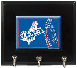 MLB Los Angeles Dodgers Wood Keyhook Rack