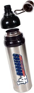 MLB Dodgers Stainless Water Bottle w/Black Top