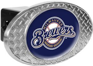 MLB Milwaukee Brewers Diamond Plate Hitch Cover
