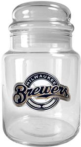 MLB Milwaukee Brewers Glass Candy Jar
