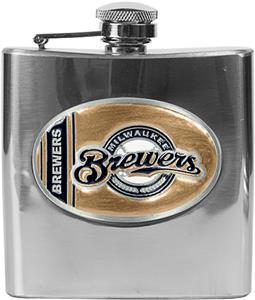 MLB Milwaukee Brewers 6oz Stainless Steel Flask