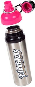 MLB Milwaukee Brewers Water Bottle w/Pink Top