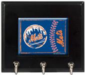MLB New York Mets Wood Keyhook Rack