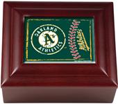 MLB Oakland Athletics Mahogany Keepsake Box