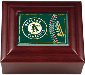 MLB Oakland Athletics Mahogany Keepsake Box