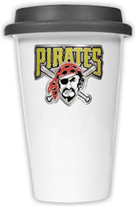 MLB Pirates Double Wall Ceramic Cup w/Black Lid