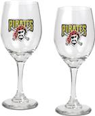 MLB Pittsburgh Pirates 2 Piece Wine Glass Set