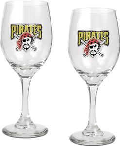 MLB Pittsburgh Pirates 2 Piece Wine Glass Set
