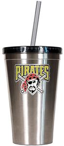 MLB Pittsburgh Pirates Stainless Tumbler w/Straw
