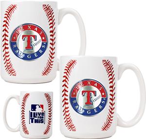 MLB Rangers Ceramic Gameball Mug Set of 2