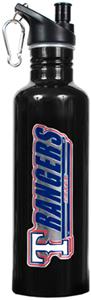 MLB Texas Rangers Black Stainless Water Bottle