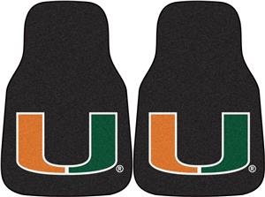 Fan Mats University of Miami Black Carpet Car Mats