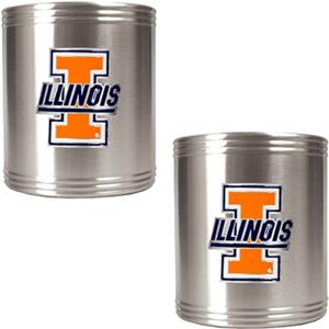 NCAA U of Illinois Stainless Steel Can Holders