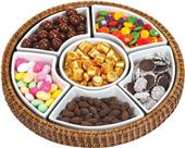 Picnic Plus Hera Divided Rattan Tray with 6 Dishes