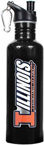NCAA Illinois Fighting Illini Black Water Bottle