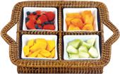 Picnic Plus Niro Divided Rattan Tray with 4 Dishes